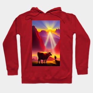 Cows at sunset Hoodie